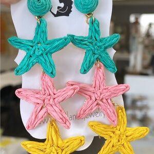 Colorful Starfish Drop Earrings